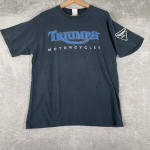 Triumph Motorcycles Shirt Mens Large Black Graphic Tee Biker Y2K